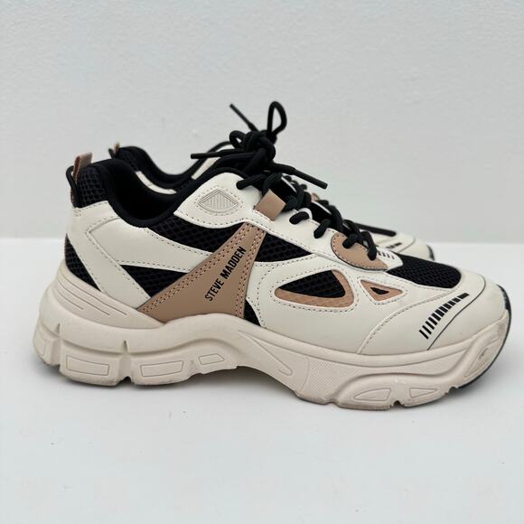 Steve Madden Cordyn Black and Tan Chunky Sneakers Women's 9.5 - Picture 3 of 8